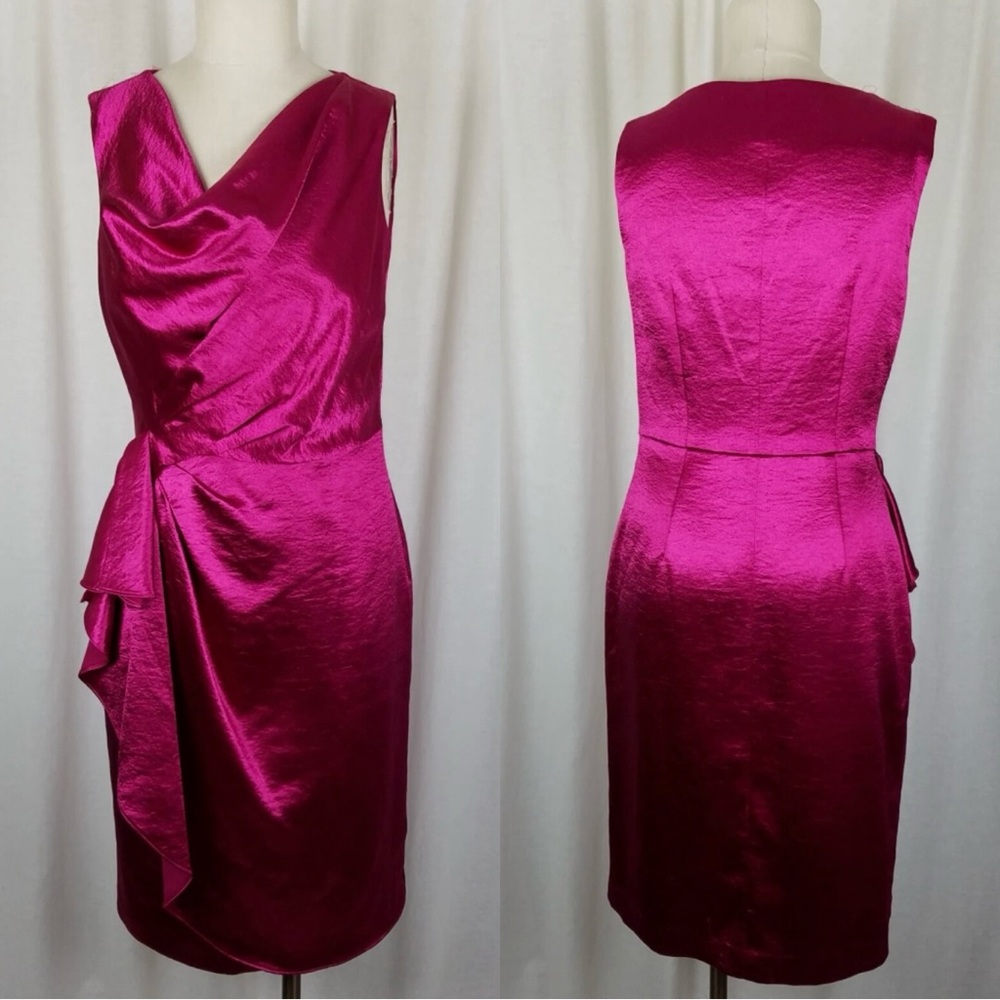 Brand New Anne Klein Elegant Satiny Fuchsia Dress - Size 8